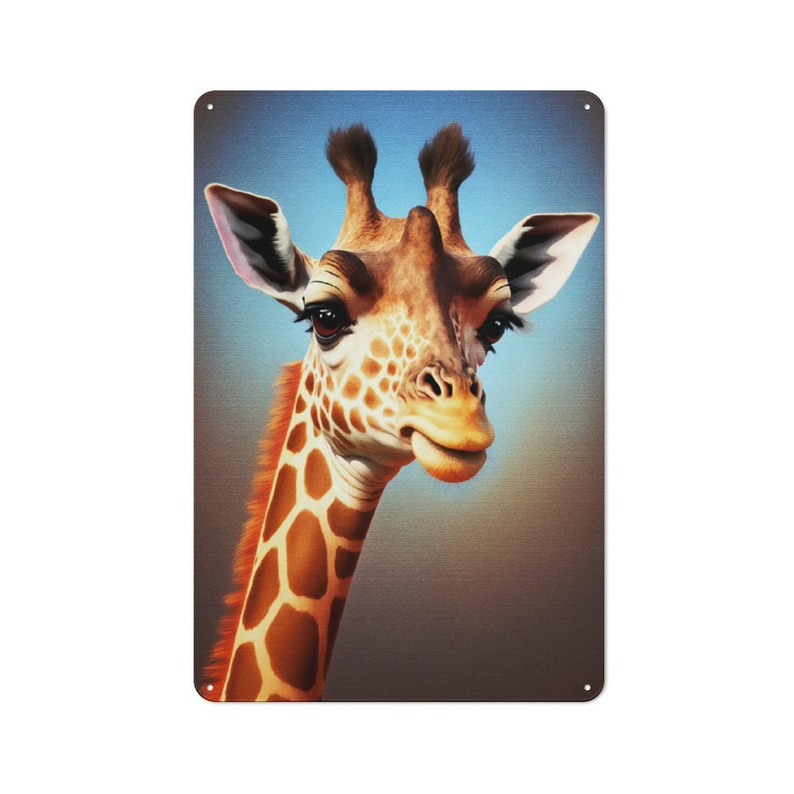 Junmoney Paint Giraffe Rustic Metal Wall Sign 30X20cm For Kitchen Or Home Bar, For Garage, Workshop And Man Cave Decoration