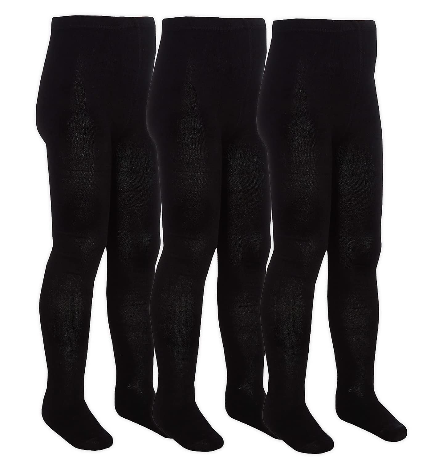 Sock Snob Unisex Kids Black 3 Pairs Girls Bamboo Breathable Tights
