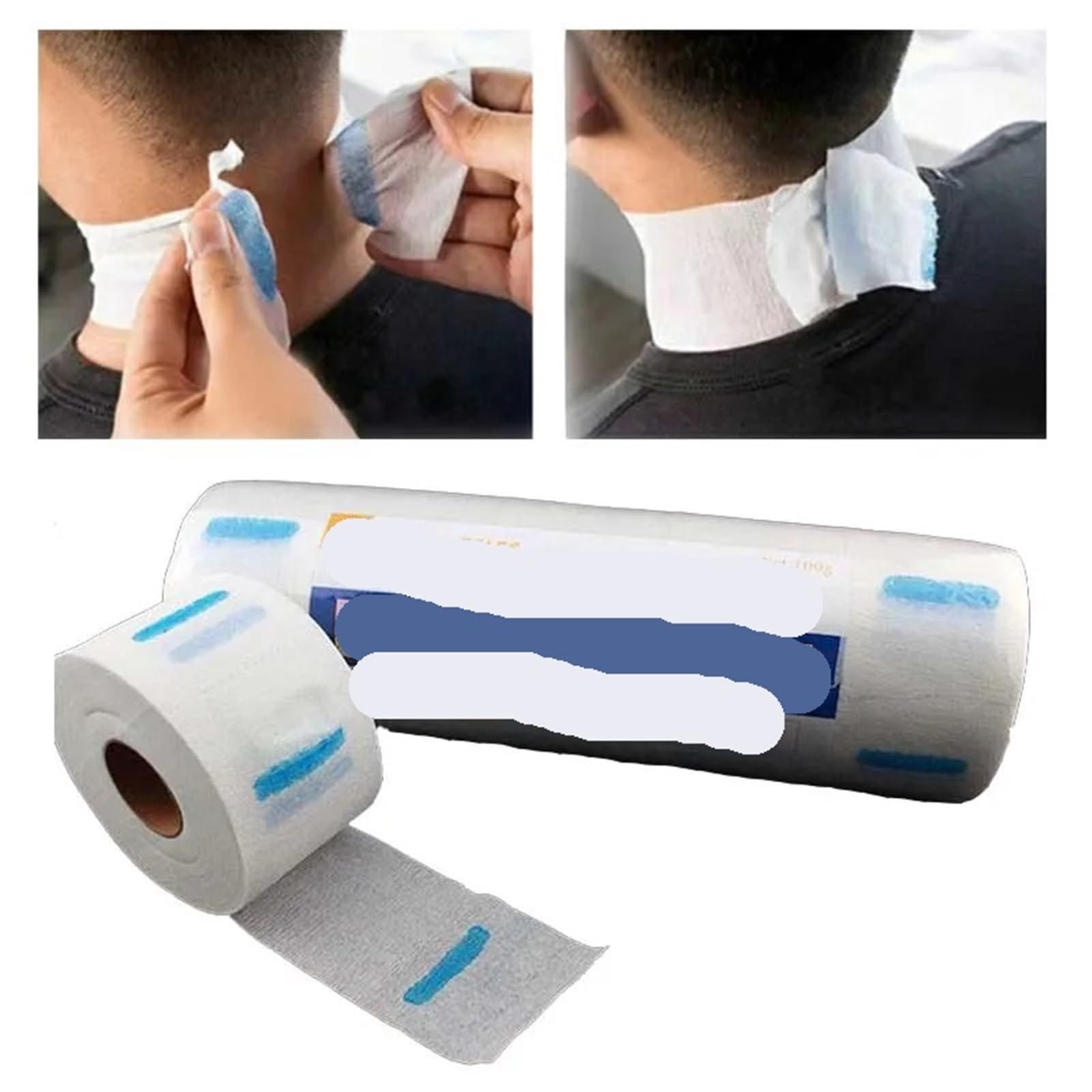 Papel De Cuello Blanco for Peluquería para corte de cabello | 1 rollo * 100 tiras (total 100 tiras)(20Rollls)