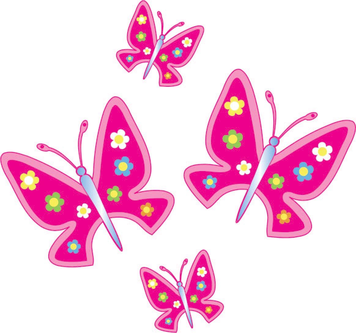 Aurum92 Dark Pink Butterflies Car Sticker Pack