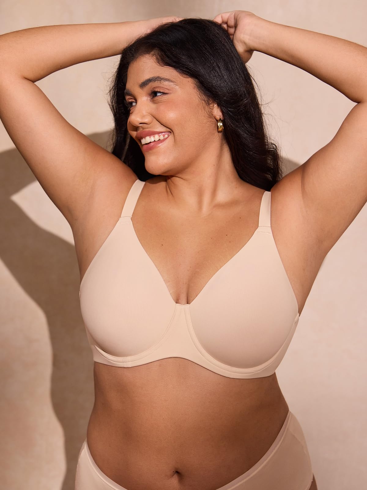 DELIMIRA Sujetador Invisible con Aros para Mujer | Inbarely Lift Colección, Tallas Grandes, sin Costuras, Copa Completa