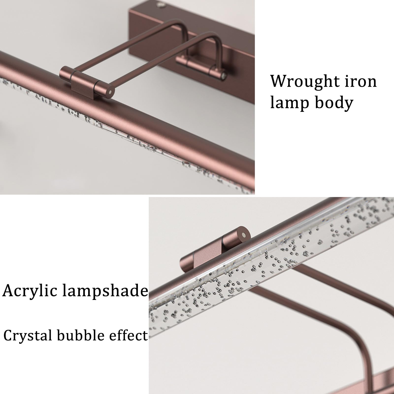 LED Spiegelleuchte Bad Wandleuchten 3 Farbtemperaturen Dimmbar Wasserdicht Wandlampen 180° Einstellbar Faltbar Wandbeleuchtung für Wohnzimmer Badezimmer Spiegelschrank (Schwarz,40cm)