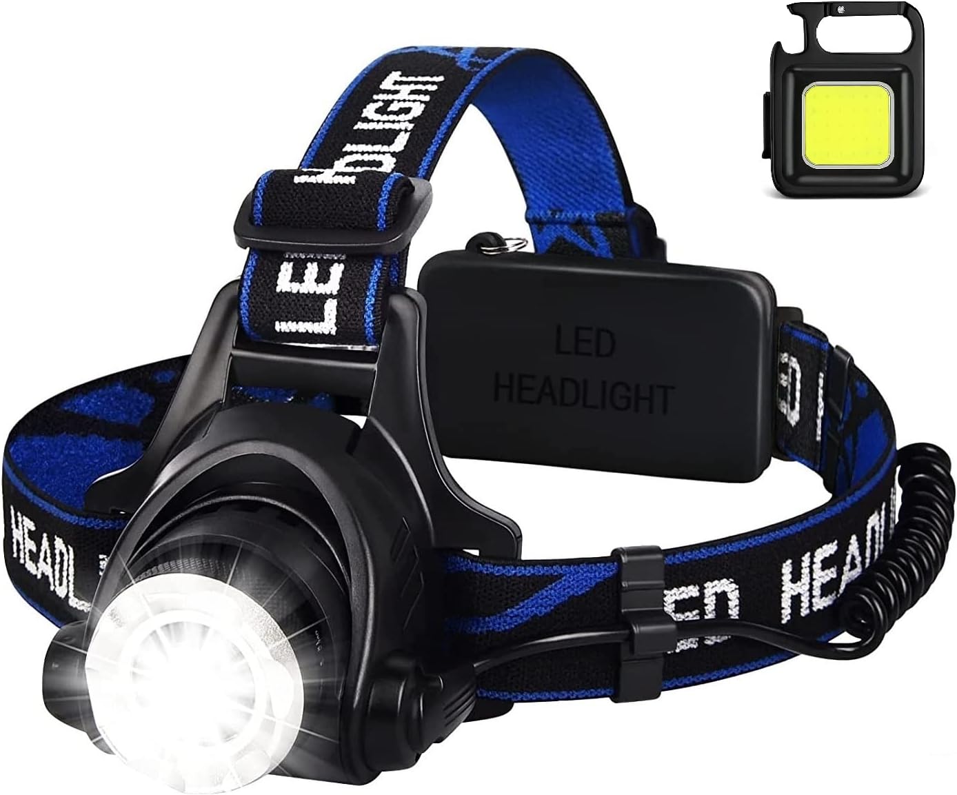VIX STORE Headlamp Torch, High Lumen USB Rechargeable Zoomable