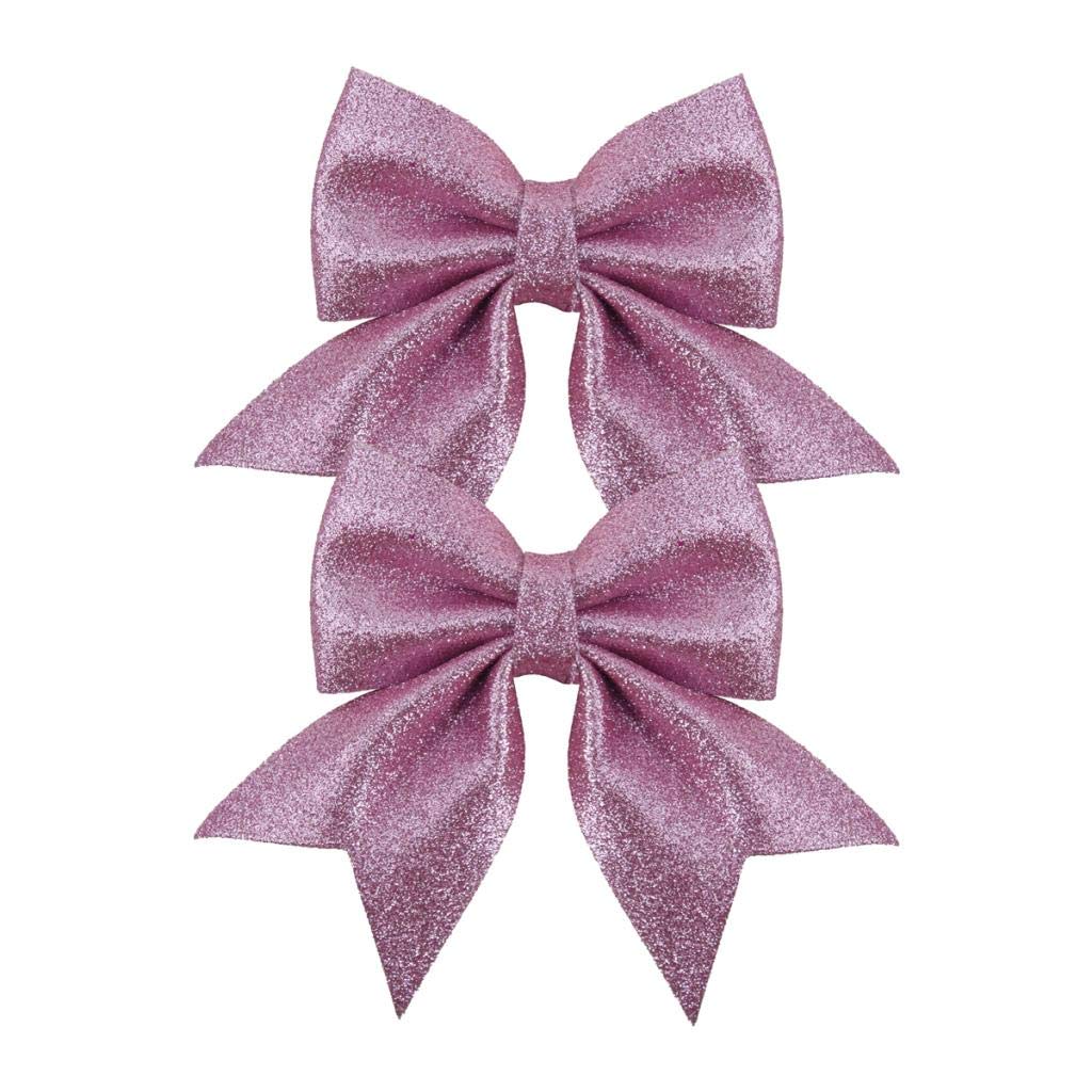 Theme Machine Blush Glitter 2 X Bows Christmas Tree Ornament