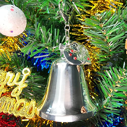 Christmas Tree Ornaments Christmas Bell Ornaments Home Decor Christmas Holiday Keepsake Gift Xmas Gifts Decorations Pendant (Bright Silver 2) #TOP6