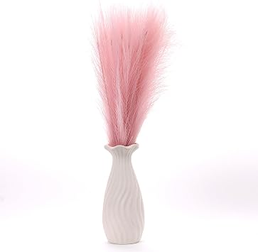 Faux Pampas Grass Decor , 21.7 Inch Artificial Pampas Grass Pink Reed Grass, Vase Filler for Home Decor, Room, Bathroom, Wedding, Table Centerpiece - 20PCS