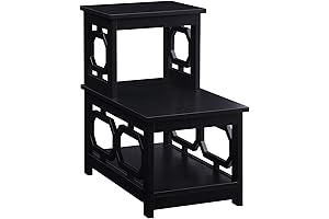 Omega 2 Step Chairside End Table, Black