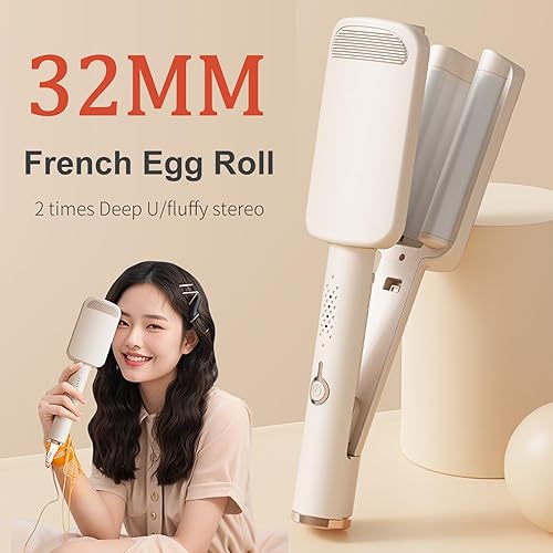 Miniatura 2 de Waver rizador de pelo, rizador iónico profundo con 3 barriles de cerámica, calentamiento rápido, anti-quemaduras, doble voltaje, 4 temperaturas