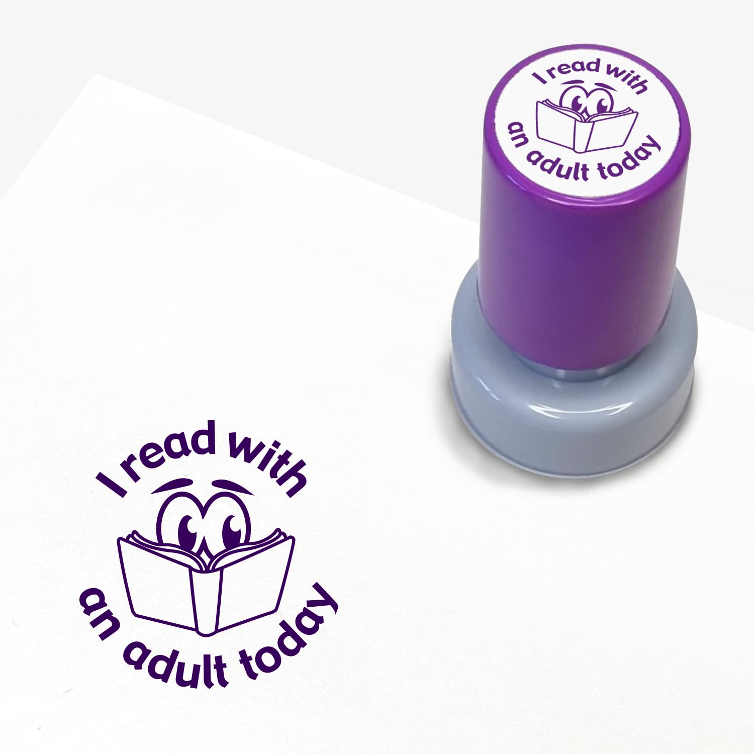 I Read with an Adult Today Pre Inked School Teachers Marking Stamper Stamp 20mm Primary Teaching Services (Purple)