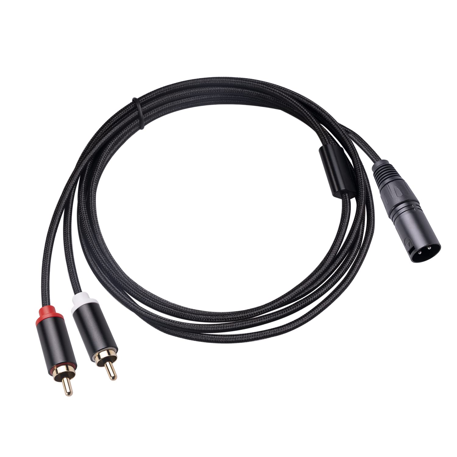 Podwójny kabel rozgałęźny RCA na XLR męski Y, asymetryczny, 2 x RCA / phono do 1 XLR kabel adaptera Y (0,9 m/1 m)