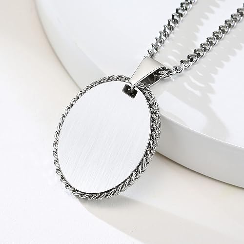 Miniatura 4 de MEALGUET Collar personalizado de alerta médica Collar con colgante de identificación médica de emergencia de acero inoxidable para hombres, mujeres