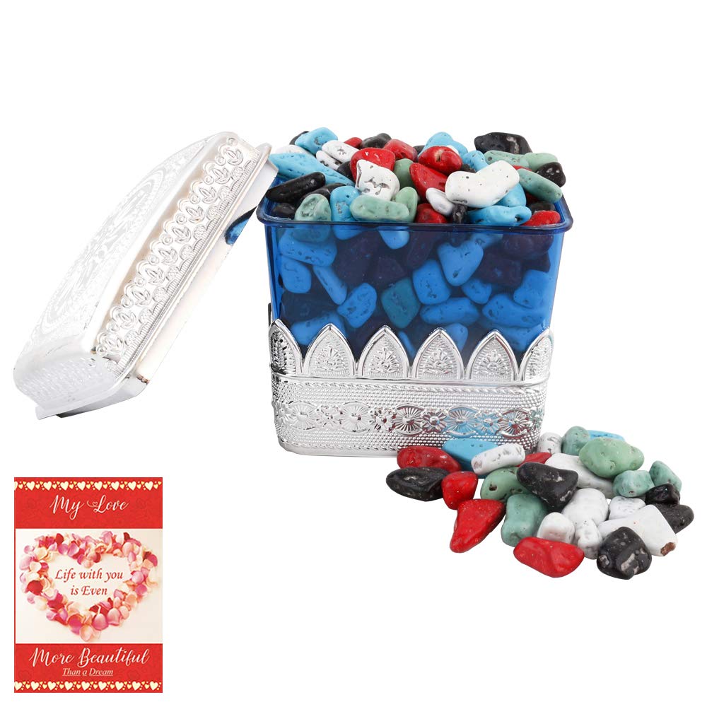 SFU E Com Stone Candy Gift Box | Valentine Chocolate with Love Greeting Card | Valentine Chocolate Hamper | 201