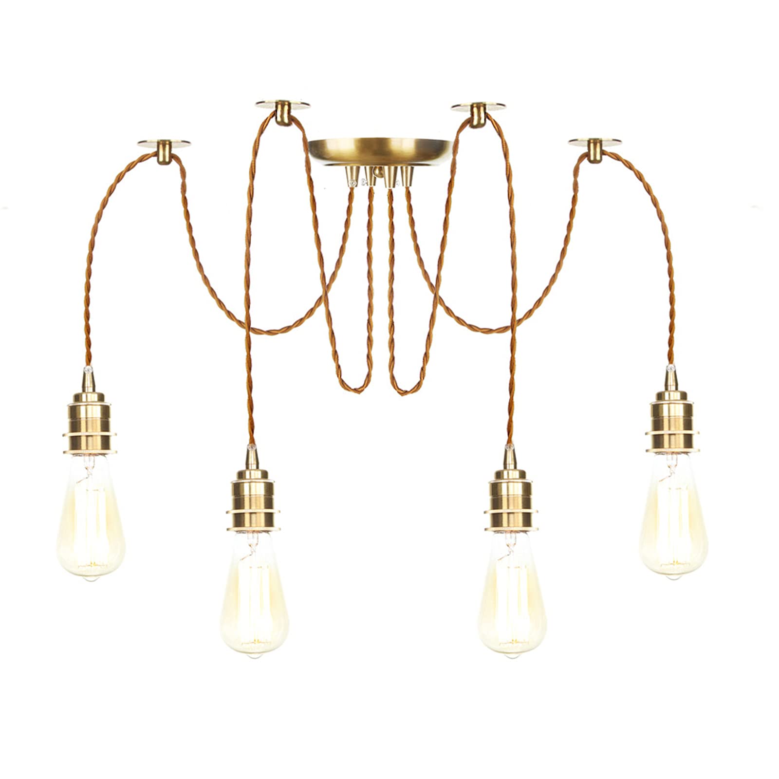 Lampes suspendues en laiton doré 2 ou 4 lumières pour îlot de cuisine