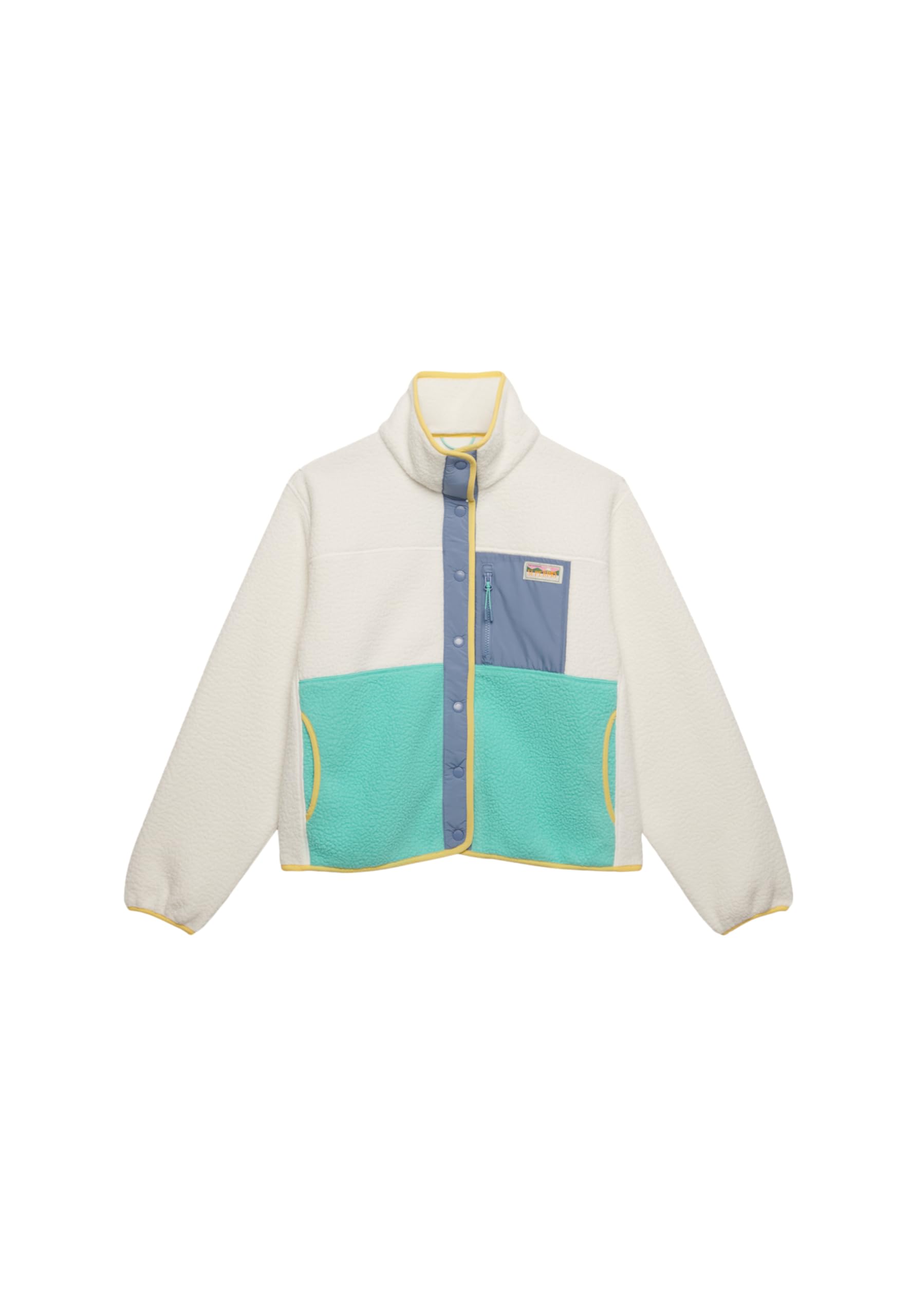Superdry Colour Block Fleecejacke Damen White – Colour Block Design, Fleecejacke, Größe 42