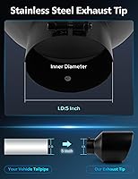 Vista 4 de RP Remarkable Power, punta de escape de 5" de entrada, 10" de salida, 15" de largo, borde laminado de acero inoxidable de 20 grados, punta de escape