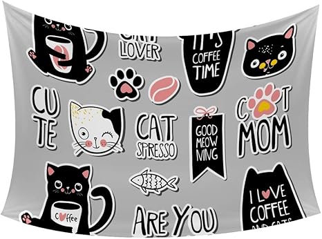Amazon Co Jp Dragon Sword タペストリー 150ｘ100cm 猫 落書き イラスト おしゃれ 壁掛け 壁飾り インテリア ファブリック装飾品 多機能 個性 ギフト ホーム キッチン