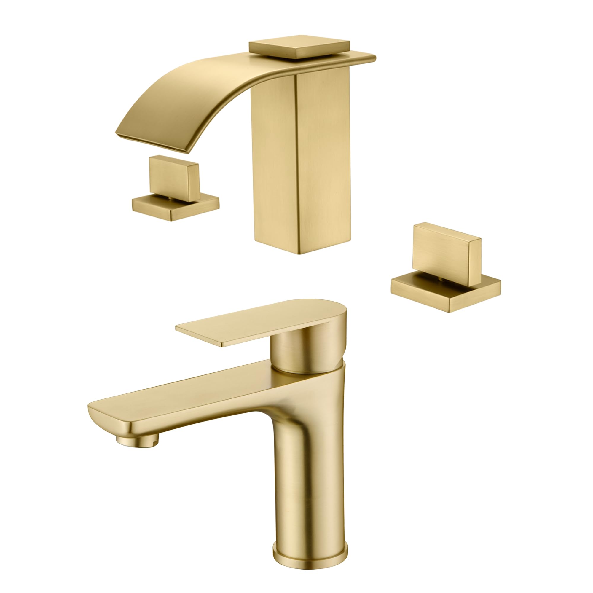 Hcfyauis Roman Tub Faucet S2143bgw + Bathroom Sink Faucet S1425-Bg