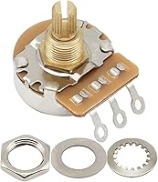 Vista 3 de FLEOR Potenciómetro de guitarra de eje dividido corto de 2 piezas A250K de 0.610 in, 24 líneas