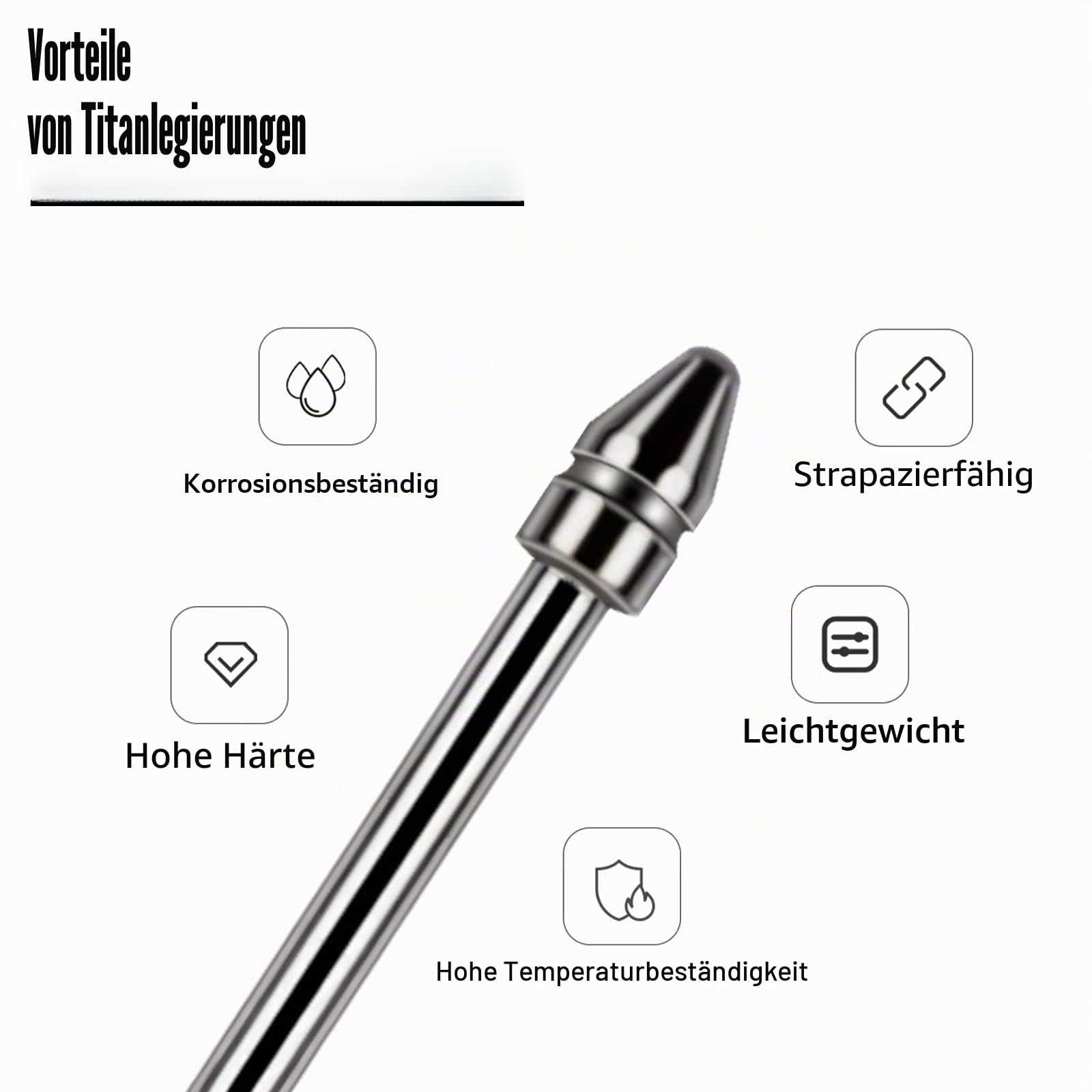 Universelle Passform, kein Abnutzen, feine Titanlegierung, feine Spitzen, kompatibel mit BOOX Pen 2 Pro, iReader, IFLYYTEK, Lamy AL-Star Digitalstift, Ersatzspitzen für eReader Digitalstift, 2 Stück