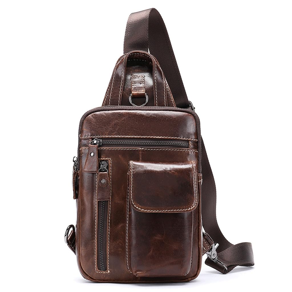 Sac de poitrine vintage pour désencombrer vos poches avec style marron