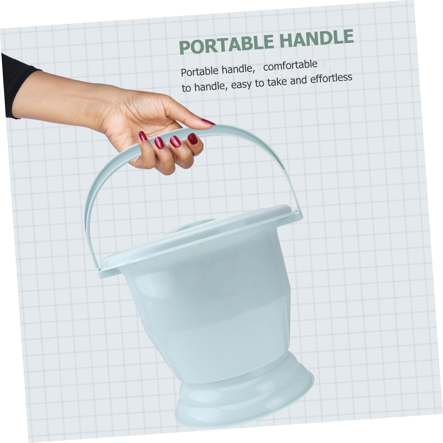 VALICLUD Portable Handheld Chamber Pot with Lid Sturdy Plastic Urinal Pan 1-Piece Design for Adults for Hospital and Home Use Nighttime Convenience for Pregnant Women