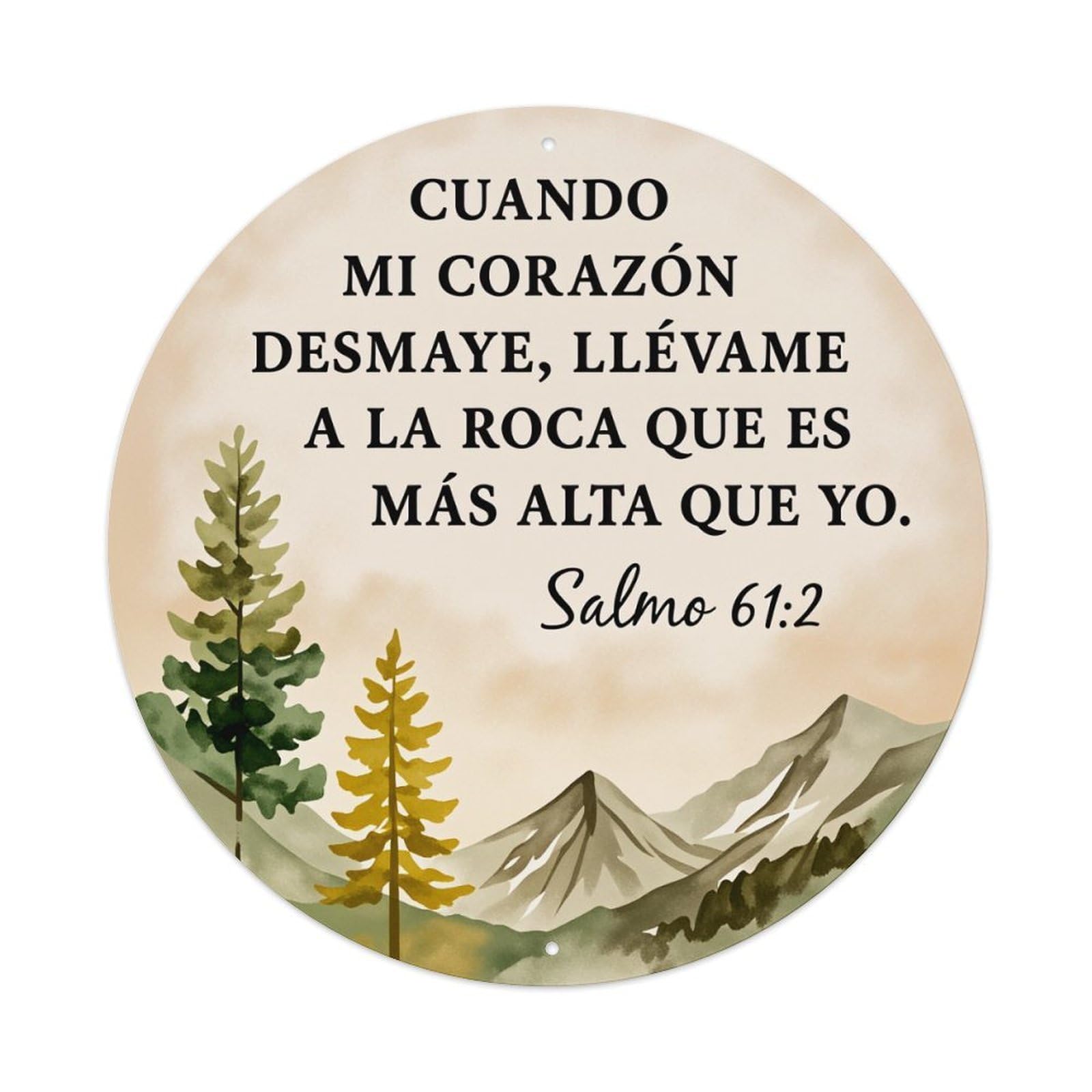 Wmlzdnwr Vintage Mountain Landscape With Trees And Sky Round Tin Sign,Retro Wall Art,Metal Poster For Home, Bar, Garage, Cafe, Rustic Indoor & Outdoor Decor, 8X8 Inches
