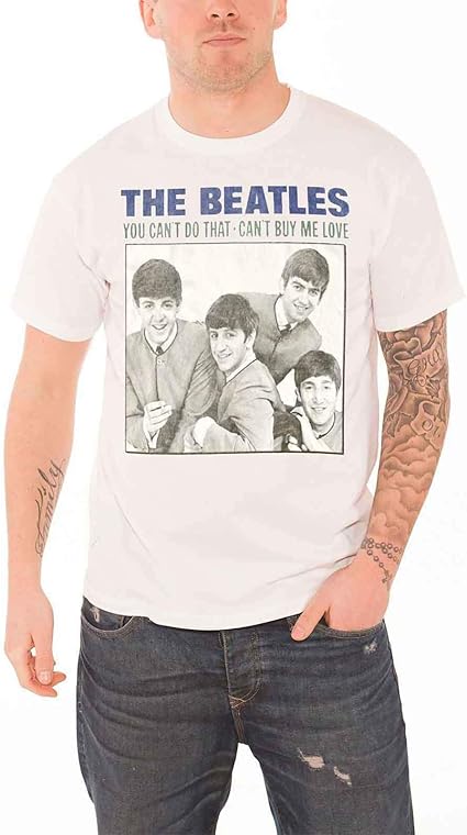 Amazon The Beatles ビートルズ Cant Buy Me Love キャント バイ ミー ラブ 公式 メンズ ホワイト 白 Tシャツ Tシャツ カットソー 通販