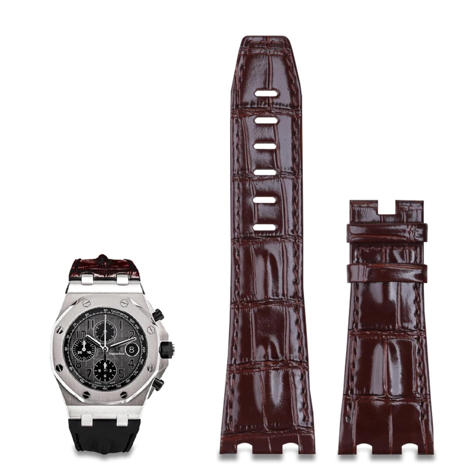 JDIME Correa de cuero importada de 28mm para AP para Audemars Piguet 42mm para Royal Oak Offshore accesorios de correa de reloj hebilla 15710/15703