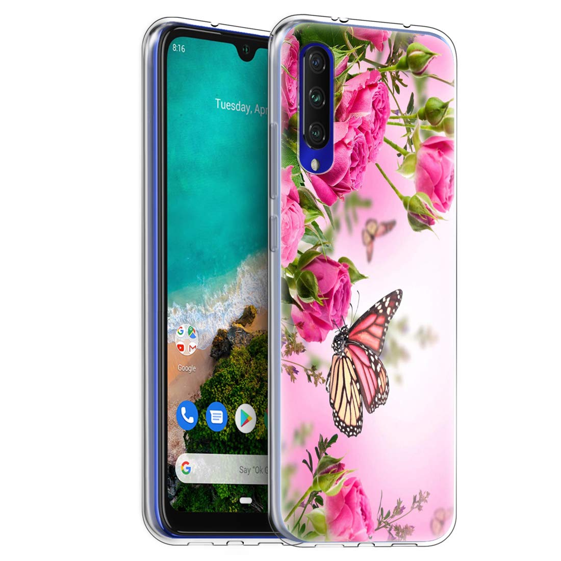 Fashionury Beautiful Butterfly Designer Printed Back Cover for Redmi MI A3 for Girls and Boys (Multicolour)