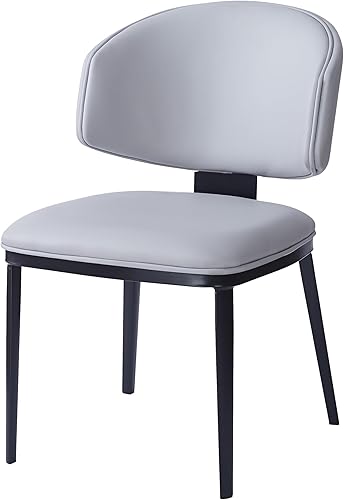 Miniatura 7 de PU Leather Upholstered Dining Chairs, Side Chair Set of 2 for Dining Rooms, Kitchens, Living Rooms, Table & Chair Sets, Desk Chair,Black-Gray Black