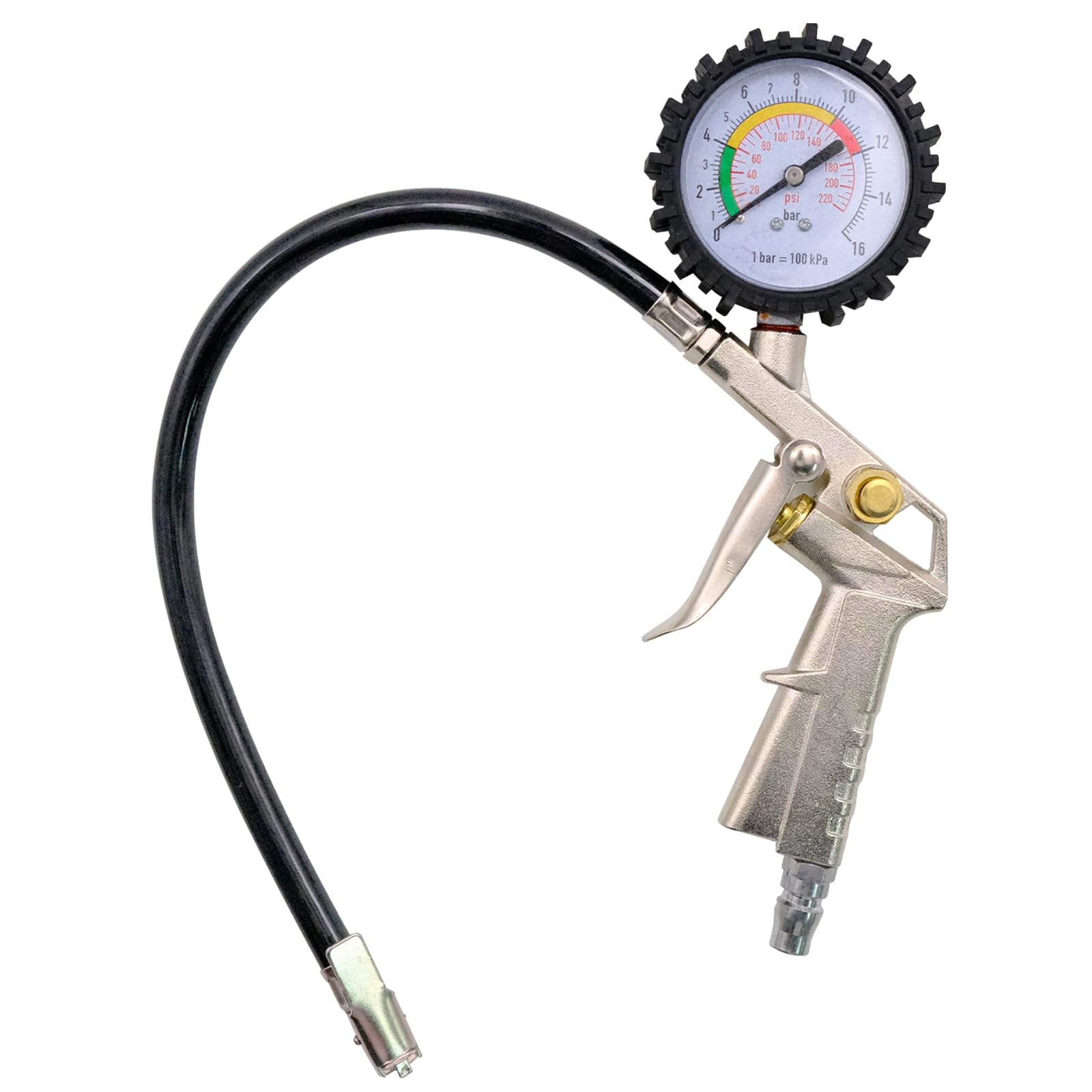 Gonfleur Pneu Voiture Moto Manomètre Pression Pneu TNSLAND 220 PSI - Pistolet Gonfleur Multifonction Pour Voiture, Moto, Vélo - Avec Accessoires Testeur Pneu Voiture Moto