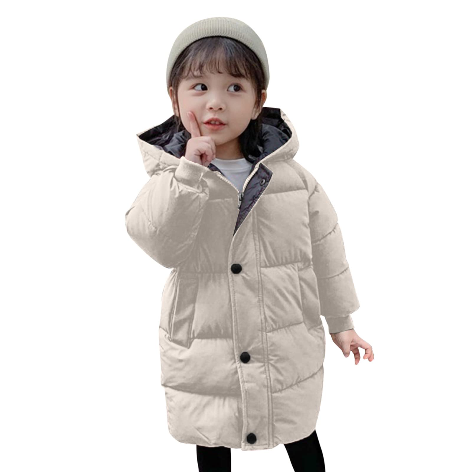 Generisch Traje de nieve para niño 80 niños pequeños suéter abrigo invierno grueso cálido botón con capucha abrigo a prueba de viento chaqueta de moda infantil niños 98