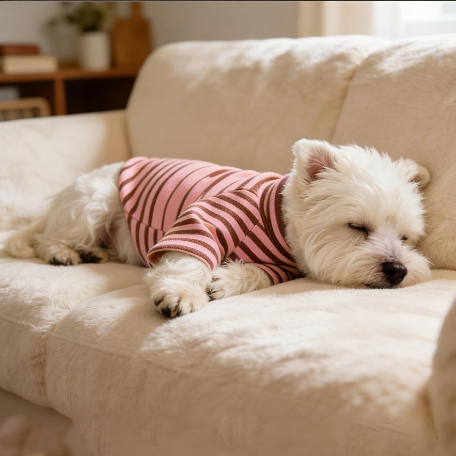 Touchdog Temperature Regulating Dog Jacket Cozy Thermal Layer Advanced Fabric Technology Small Medium Dogs All Season Comfort Wear (Rose Pink Stripes, Large)