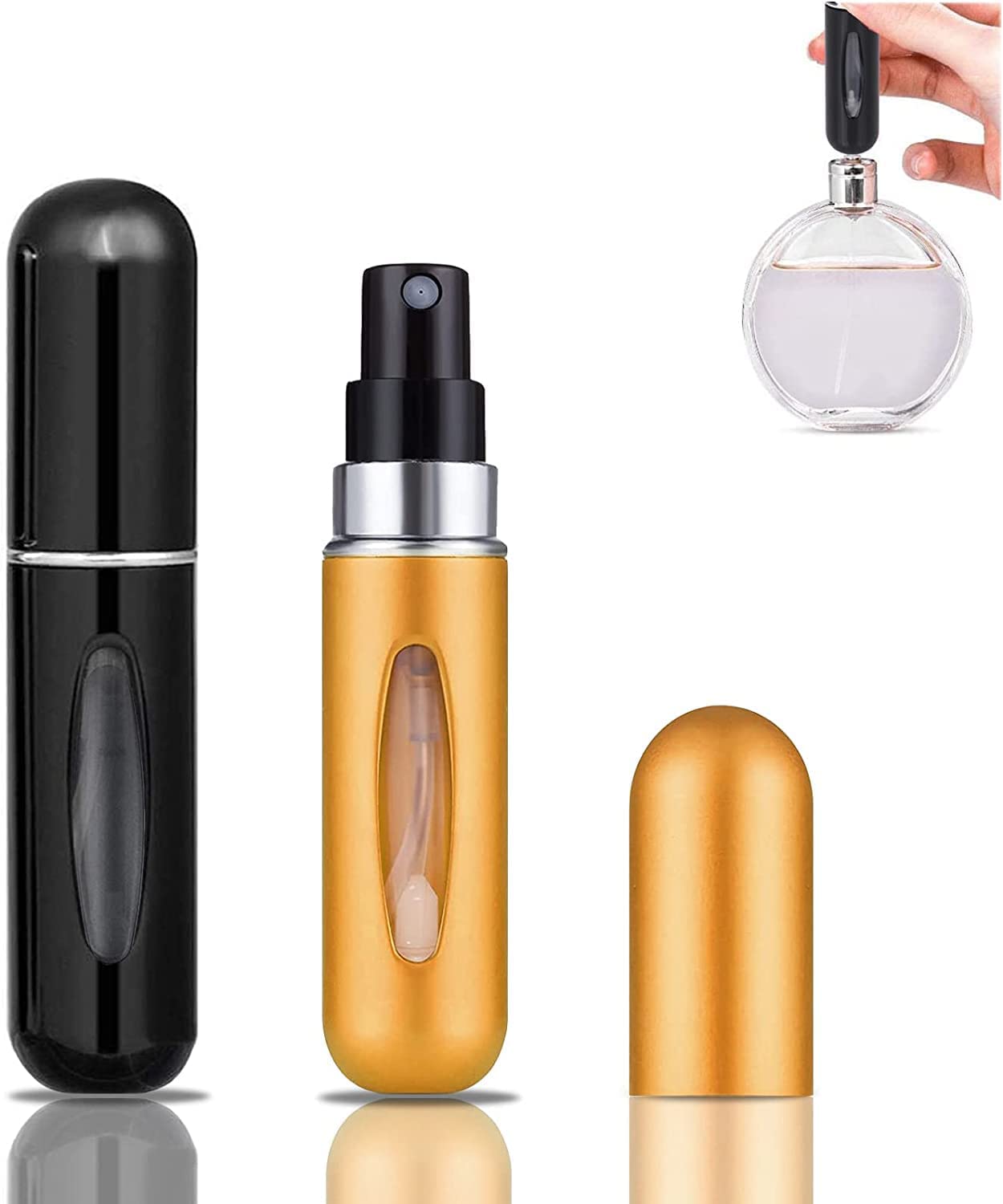 LOZOX Portable Mini Refillable Perfume Atomizer Bottle Atomizer Travel Size Spray Bottles Accessories, Refillable Perfume Spray Scent Pump Case, Perfume Bottles(5ml/0.2oz,Multicolor) (1 Unit)-image-13