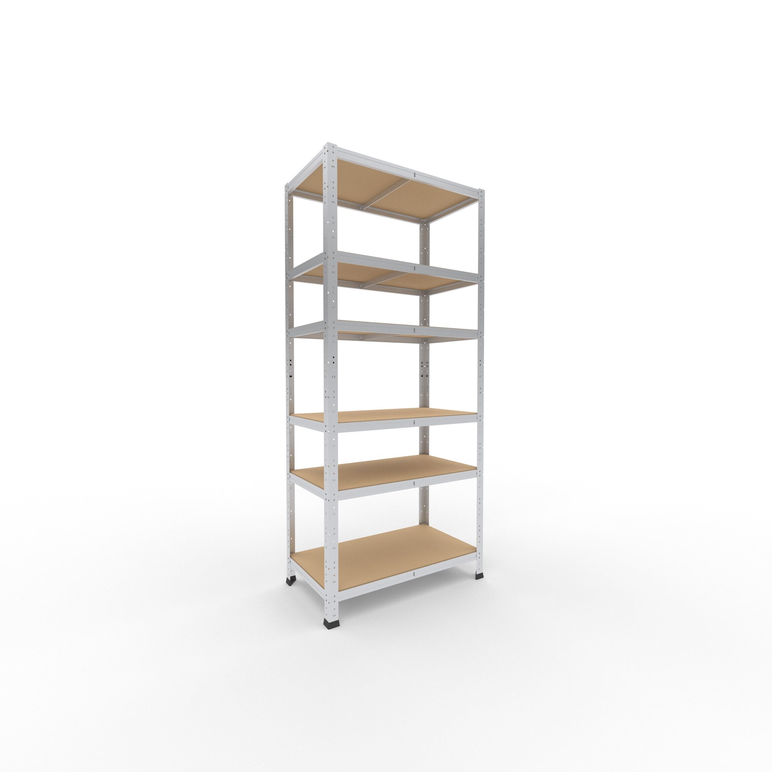 shelfplaza Home 180x80x45cm Schwerlastregal verzinkt mit 6 Böden x 145kg | Kellerregal · Lagerregal · Metallregal · Regale für Kellerraum · Steckregal · Abstellraum Regal