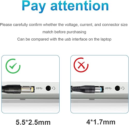 Miniatura 5 de AC Doctor INC 19V 4.74A 90W Adaptador de corriente de CA universal Cargador de repuesto para Lenovo HP Toshiba ASUS IBM Nuevo 0.217x0.098 in