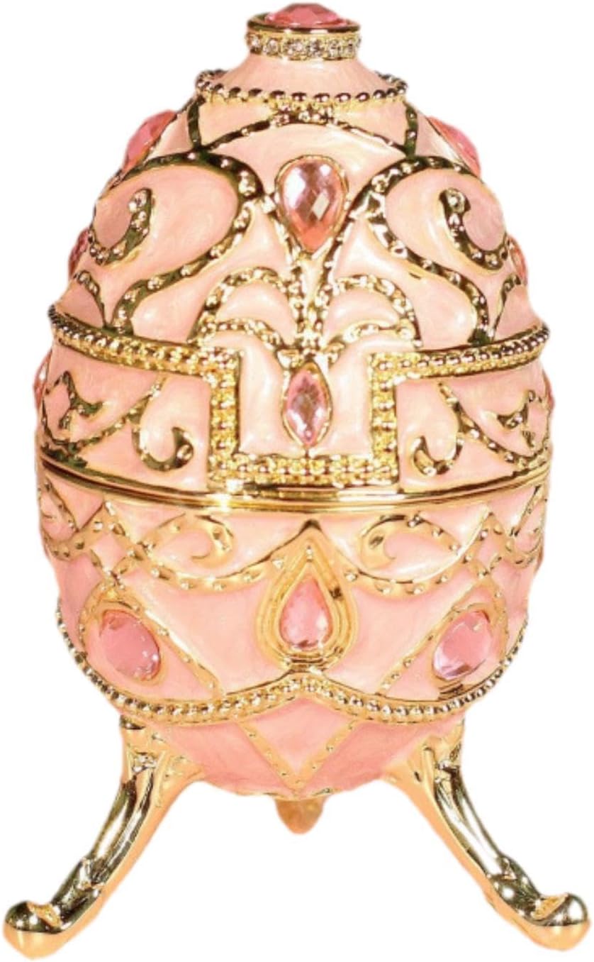 Enameled Jewelry Box Easter Egg Style Desktop Crafts Gift Novelty Home Decor Display Ornament Easter Decoration for Ear-