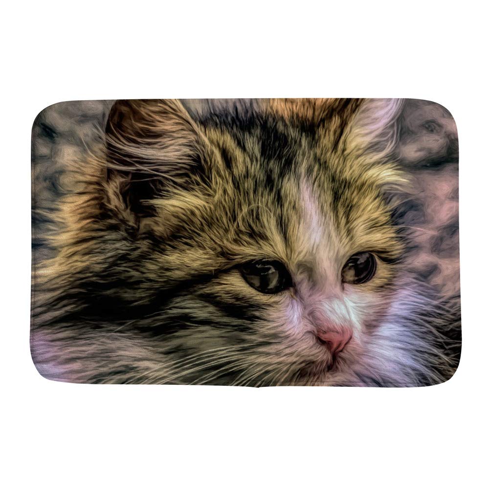 Tapis de bain chaton antidérapant 91x61 cm pour éviter les glissades sur carrelage mouillé