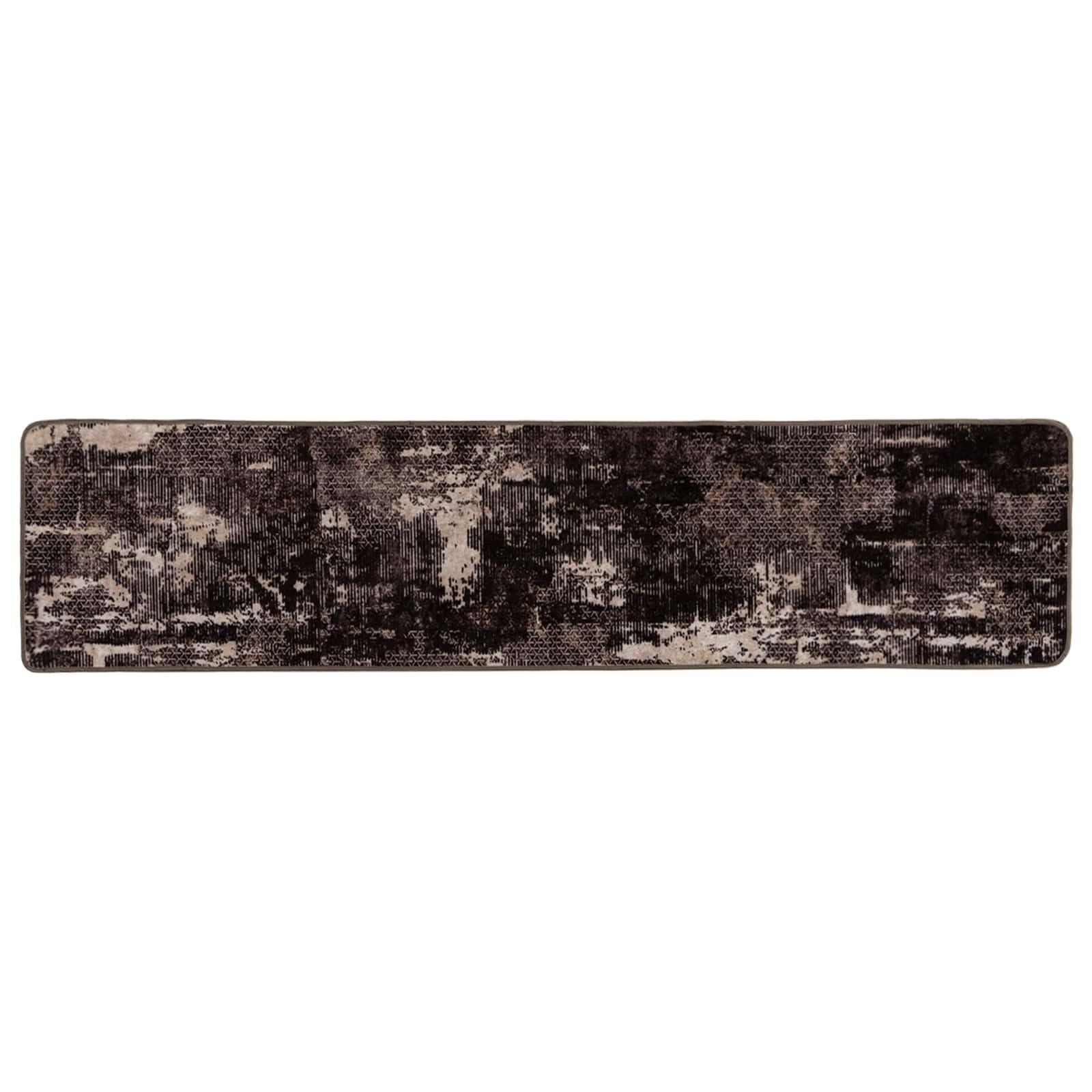 vidaXL Carpet Runner MARSA Black, 50 x 100 cm, Polyester and PVC Modern Rug, Noise Absorbing, Non-Slip, Machine Washable, for Bedroom and Entryway