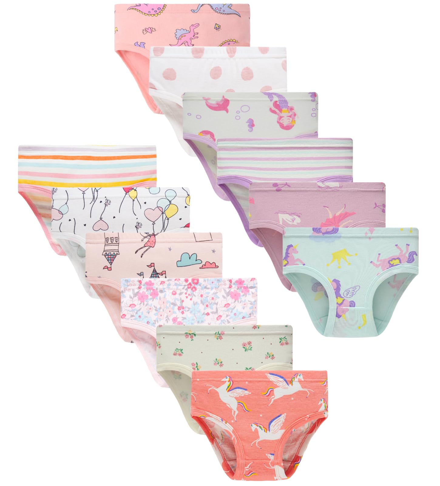 Finihen Girls Cotton Underwear Toddler Girls Panties Kids Briefs Multipacks