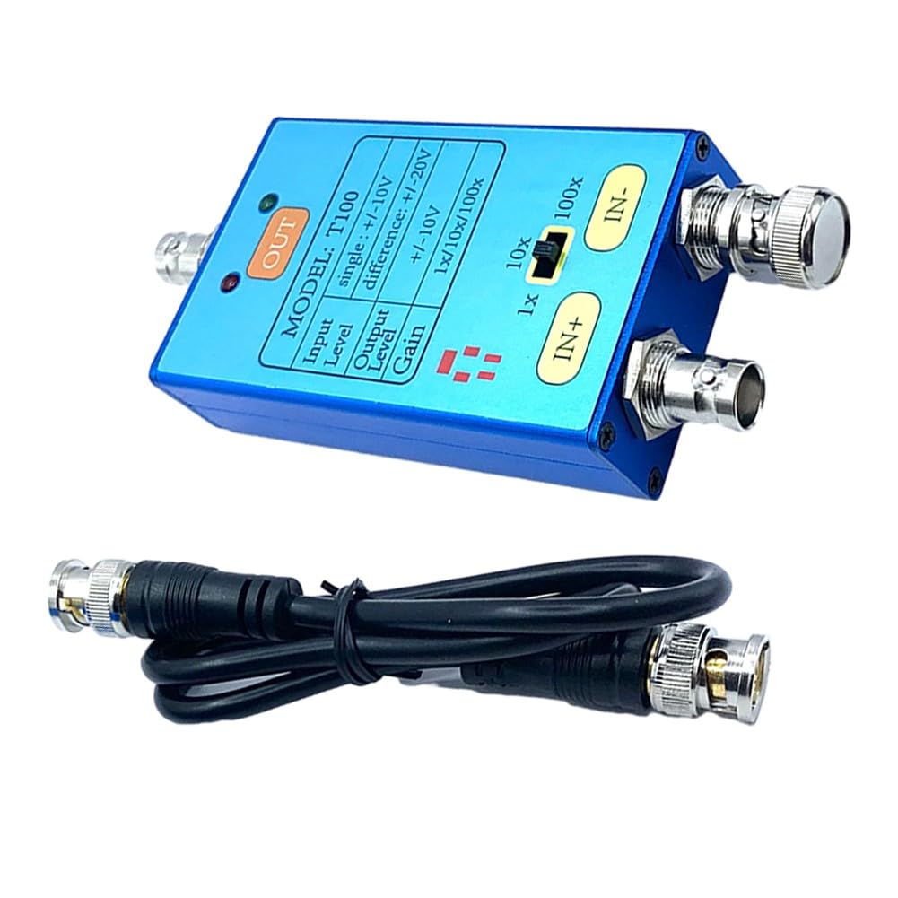T100 Sonde différentielle pour oscilloscope 1X/10X/100X 100X 10MHz Bande passante USB Rechargeable Faible Signal Amplification Test électronique