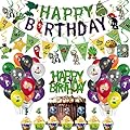 TGE-V Plants VS Zombies Party Banner, Cake Topper, Cupcake Topper, Cup Cake Wrappers, Zombies Triangle Banner,Zombies Hanging Swirls and PVZ Balloons for PVZ Party Supplies Decorations/Kids Room Decor, 119Pcs IN ALL
