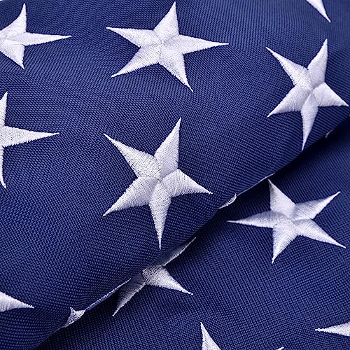 American Flag Pole Sleeve Banner Style 3x5 Ft USA US Flag Embroidered Stars Heavy Duty Durable For Outdoor Outside(Flag Pole is NOT Included) - Thumbnail 2