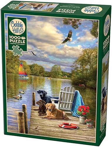 Cobble Hill - Rompecabezas de 1000 piezas – Tarde de perro – Cartel de muestra incluido