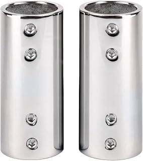 Prefdo 2-way Straight Pipe Fitting Connectors, 2PCS 316 Stainless Steel Cast Hand Rail Tube Connectors, Heavy Duty Nipples Connector Spare Part for Boat Yacht DIY project (1Inch/25mm)