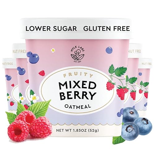 Miniatura 21 de Mylk Labs Paquete variado de tazas de avena con proteína, grano integral, bajo en azúcar, alto en fibra con superalimentos, rápido y fácil