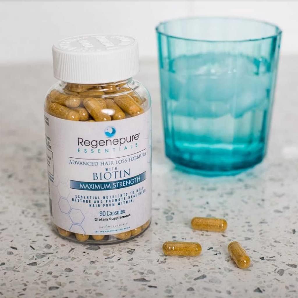 REGENEPURE Essentials Supplement - Vitamins for Hair Loss with Biotin for Hair Growth– 90 Capsules