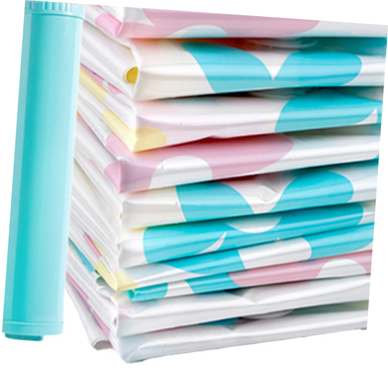 Cabilock Set 11 Pezzi Sacchetti Sottovuoto per Abiti e Piumoni Pompa Manuale, Materiale Pa e Pe, Compressione Salvaspazio per Viaggi e Conservazione Colore Casuale