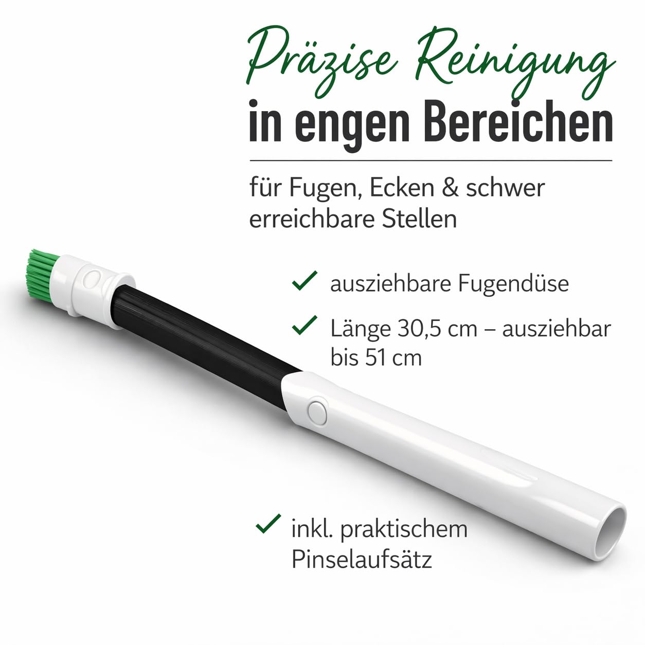 Zubehör Set geeignet für Vorwerk Kobold VB 100/VB100/VK 7/VK7, 8tlg | Düsen Set mit Adapter, Flexschlauch, Möbelbürste, Fugendüse, Polsterdüse, Möbelpinsel, Knickgelenk/Verlängerung