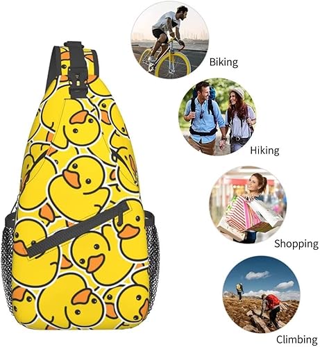 Vista 6 de Mochila bandolera unisex para hombres y mujeres, bolsa casual para el pecho, mochila de hombro, mochila de viaje para senderismo, Animal de dibujos